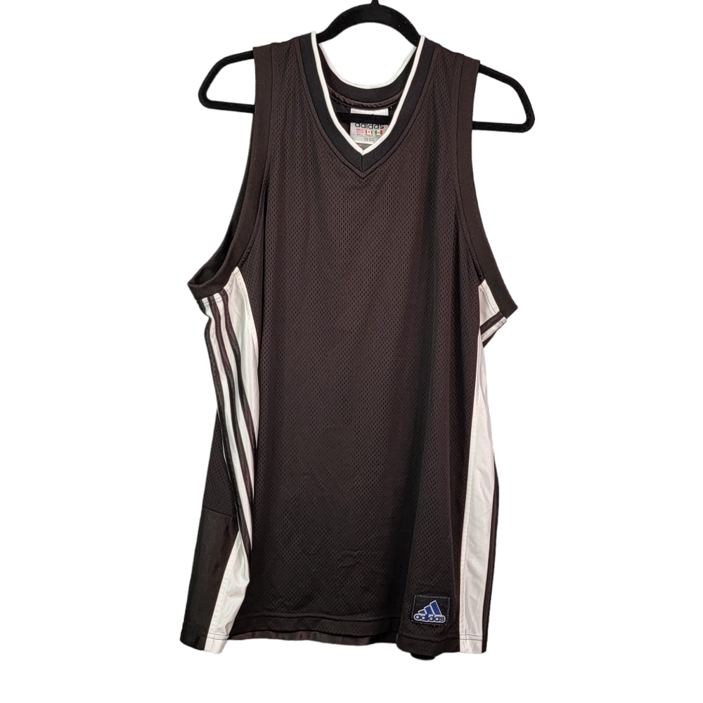 Adidas 3 Stripes Vintage Activewear Sports Basketball Style Jersey Tank Top L